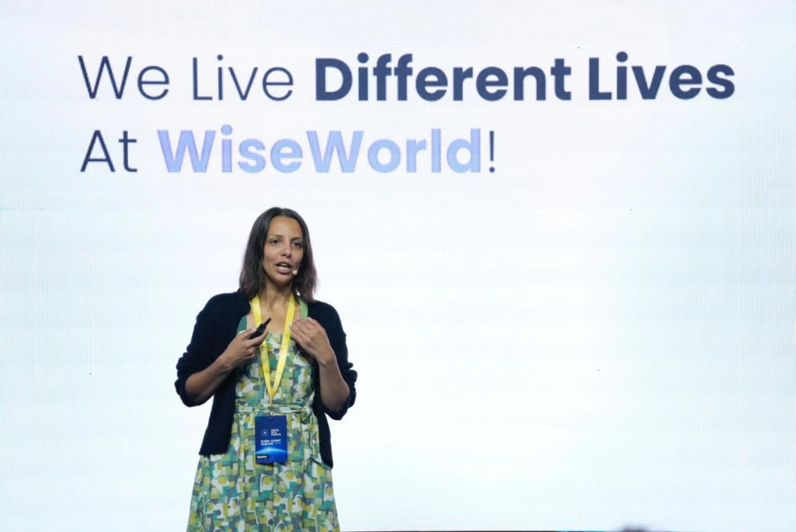 WiseWorld team, Fahima at an event