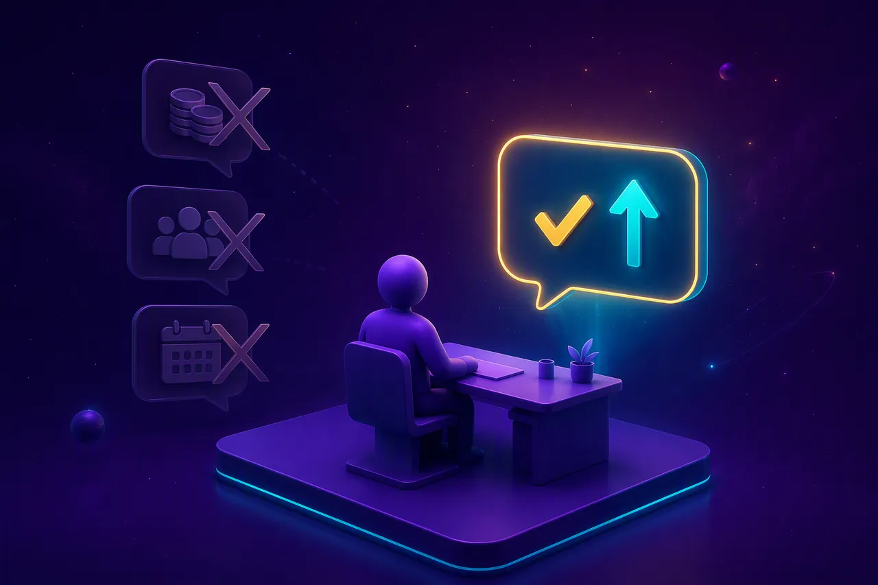 One clear ask One clear ask. Budget, headcount, and roadmap in one breath is noise. Persuasion is the one pilot they can say yes to today.