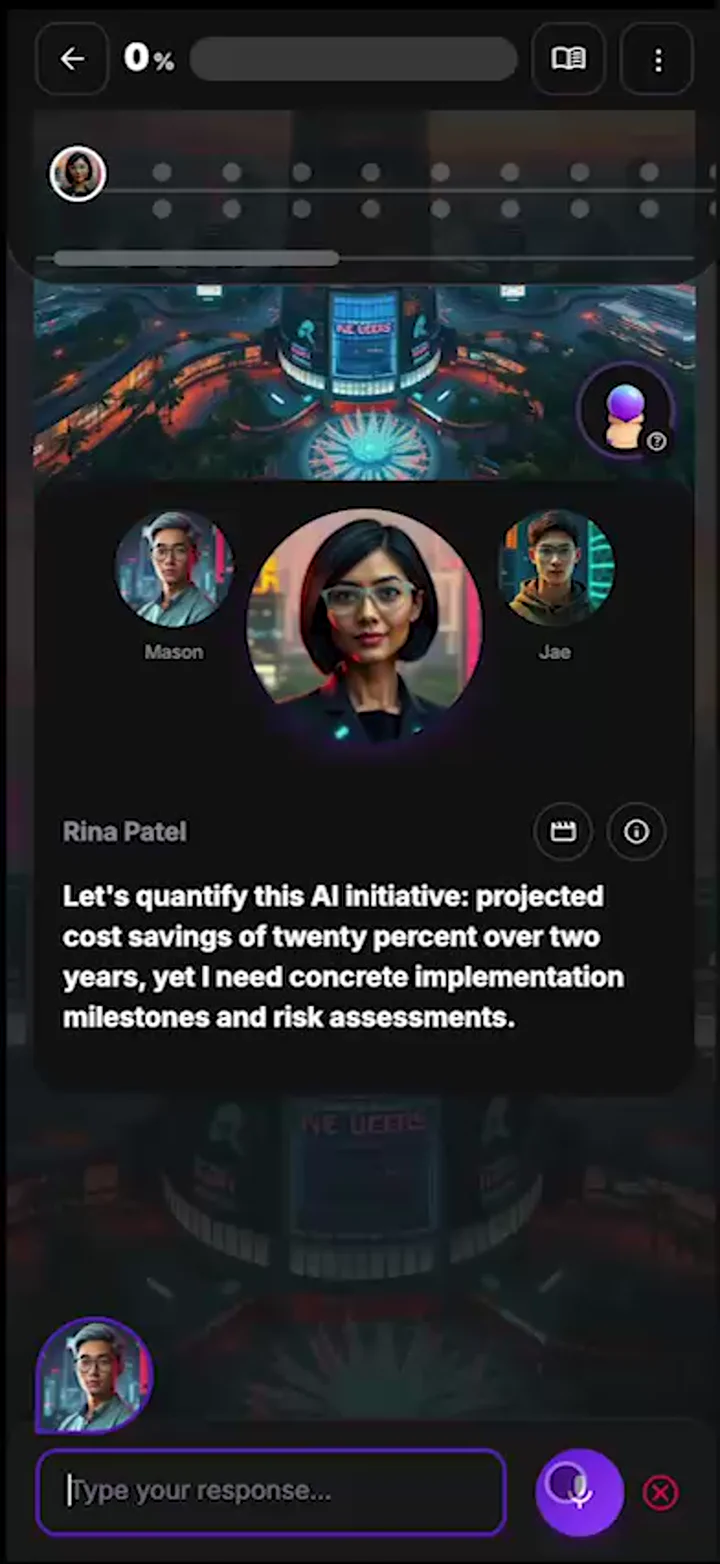 Learning Episode - Practice with AI characters in realistic scenarios